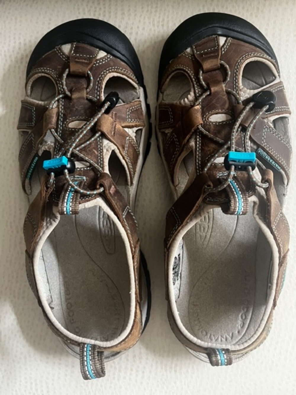 Women's Keen - Venice H2 - Waterproof Hiking Sandals - Brown Leather & Teal - 9 - Picture 5 of 11